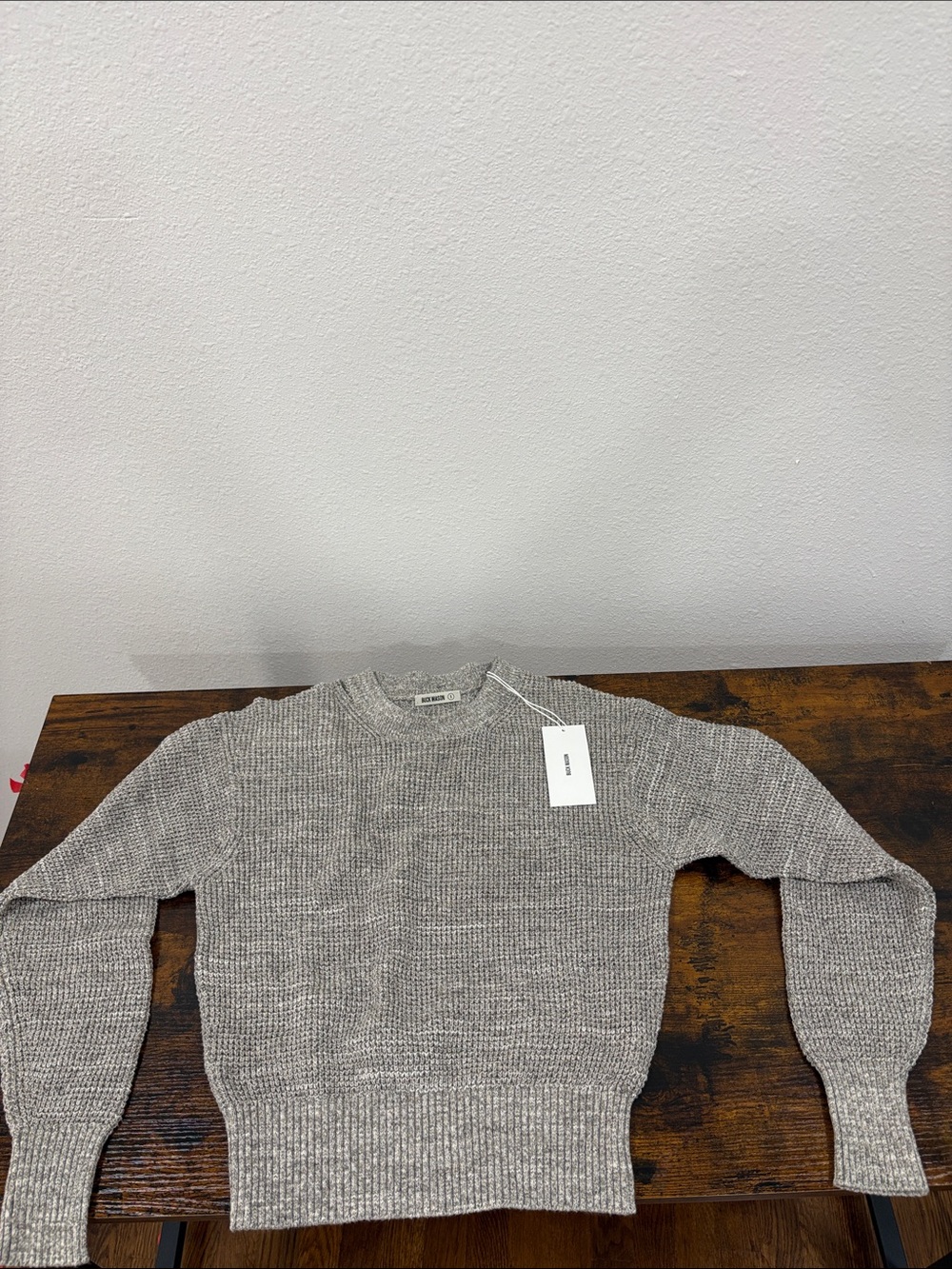 Buck Mason Marled Coastal Cedar Seafarer Cotton Shrunken Crew Sweater Small $188